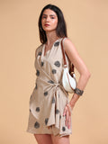 Flora Adjustable Linen Dress Cream Khaki