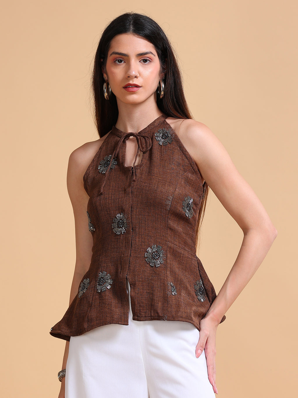 Tira Keyhole Top Chocolate Brown