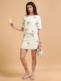Luna Embroidered Top and Skirt Ivory