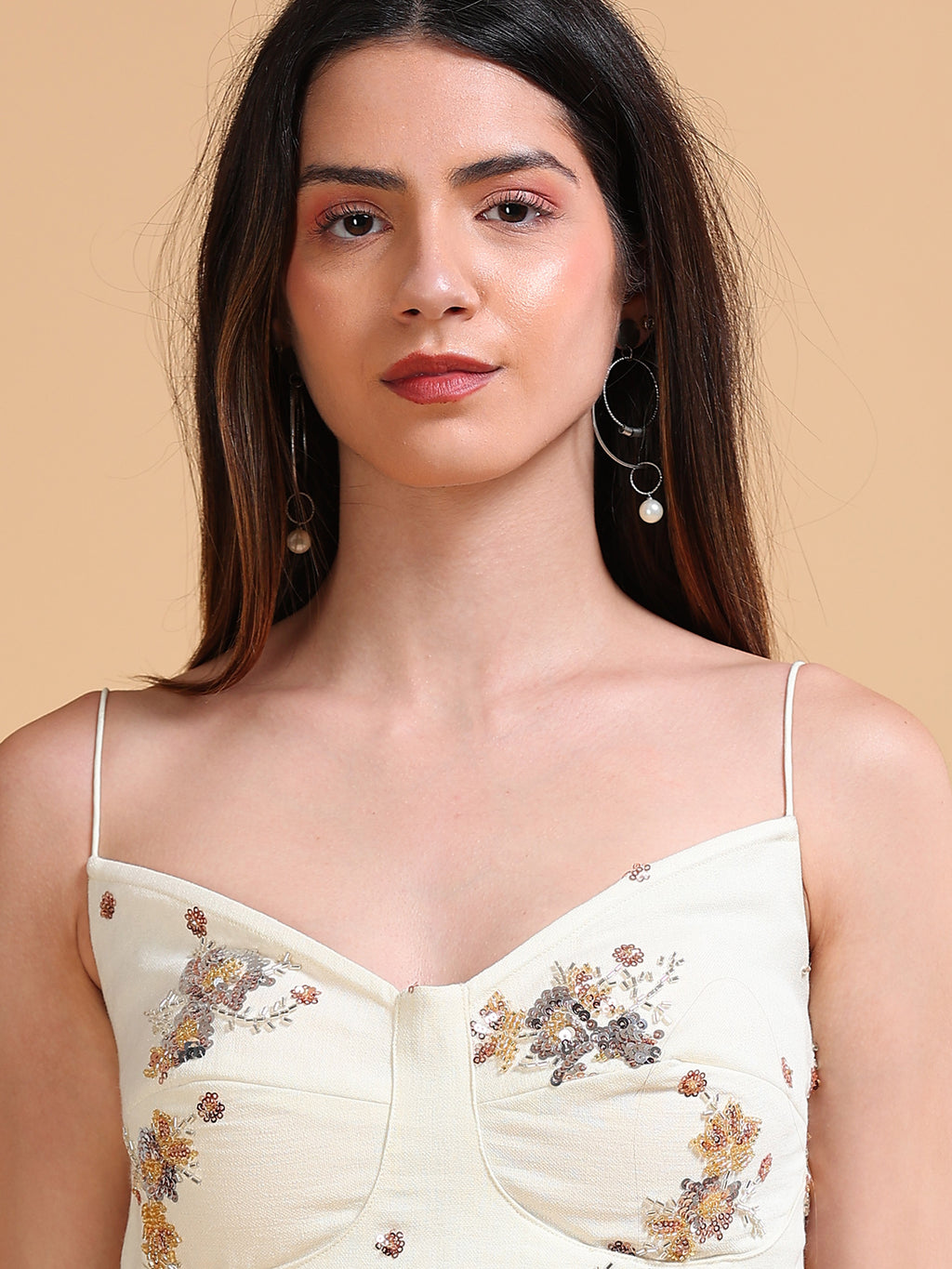Luna Embroidered Corset Ivory